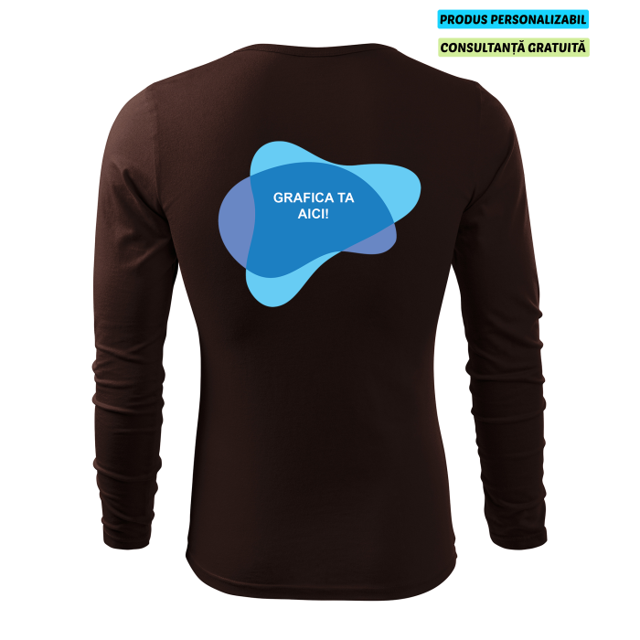 Malfini Tricou maneca lunga Barbat Cafeniu FIT-T LS Personalizat