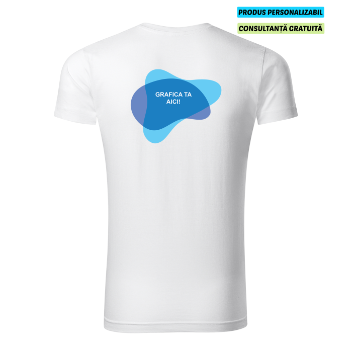 Malfini Tricou Barbat Alb Slim fit V-neck Personalizat