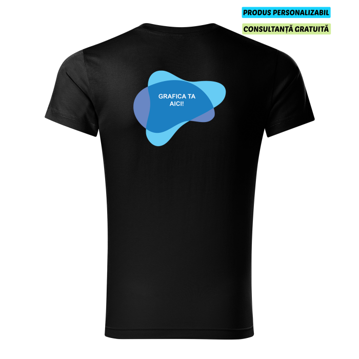 Malfini Tricou Barbat Negru Slim fit V-neck Personalizat