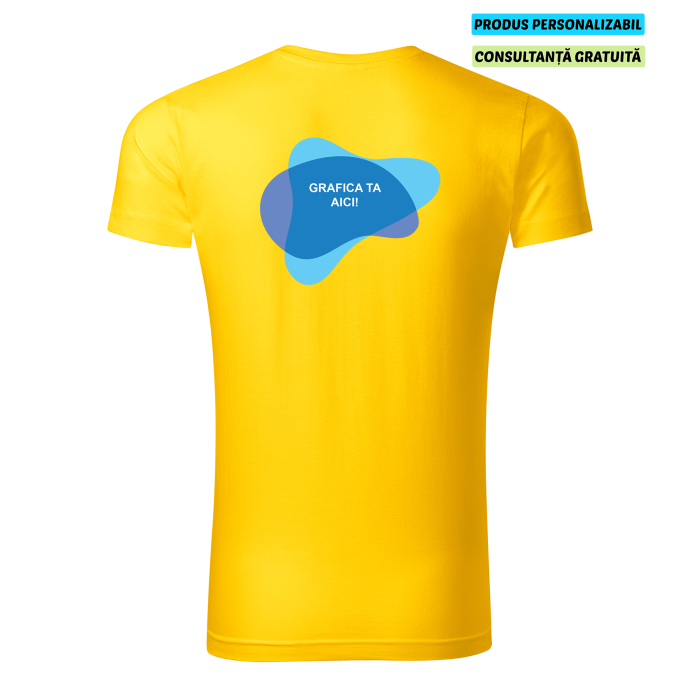 Malfini Tricou Barbat Galben Slim fit V-neck Personalizat
