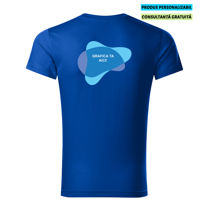 Malfini Tricou Barbat Albastru regal Slim fit V-neck Personalizat