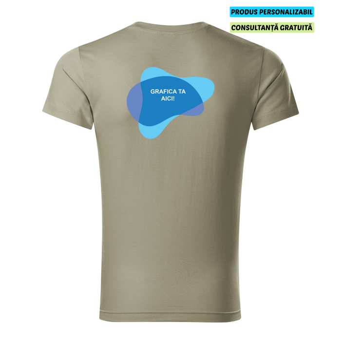 Malfini Tricou Barbat Kaki deschis Slim fit V-neck Personalizat