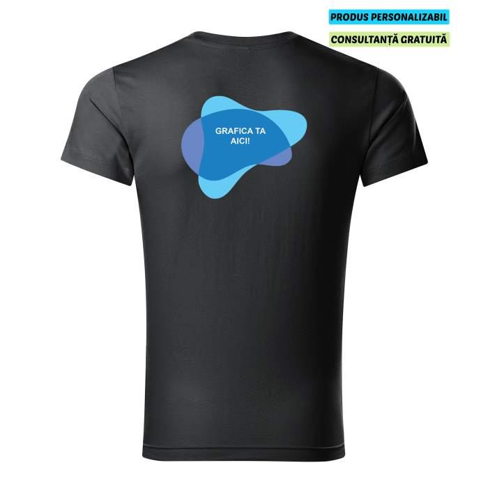 Malfini Tricou Barbat Antracit Slim fit V-neck Personalizat