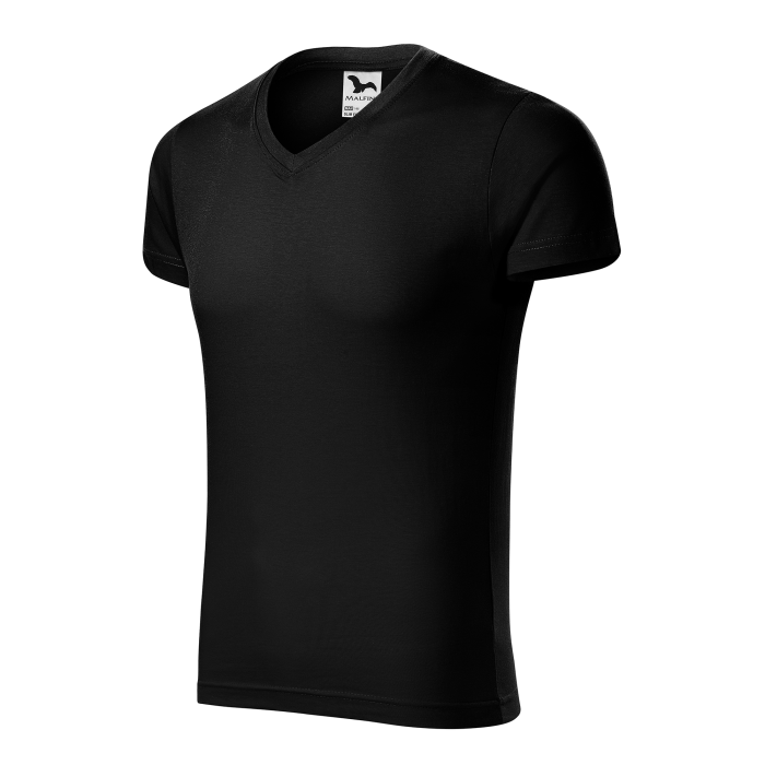 Malfini Tricou Barbat Negru Slim fit V-neck