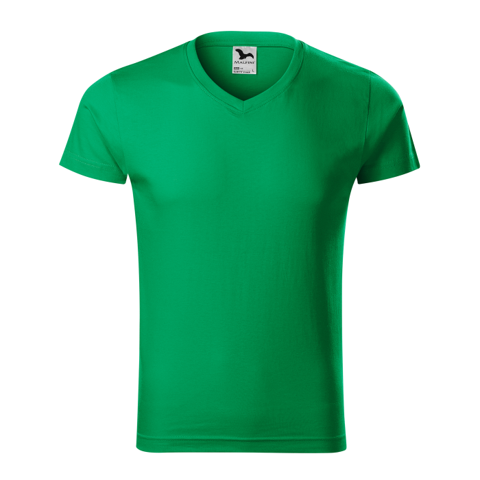 Malfini Tricou Barbat Verde Slim fit V-neck