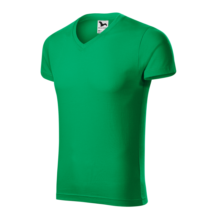 Malfini Tricou Barbat Verde Slim fit V-neck