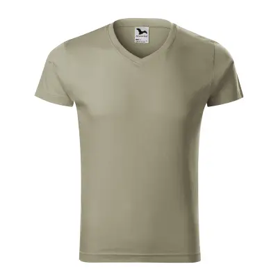 Malfini Tricou Barbat Kaki deschis Slim fit V-neck
