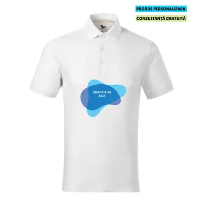 Malfini Tricou Polo Barbat Alb Prime Bumbac Organic Personalizat