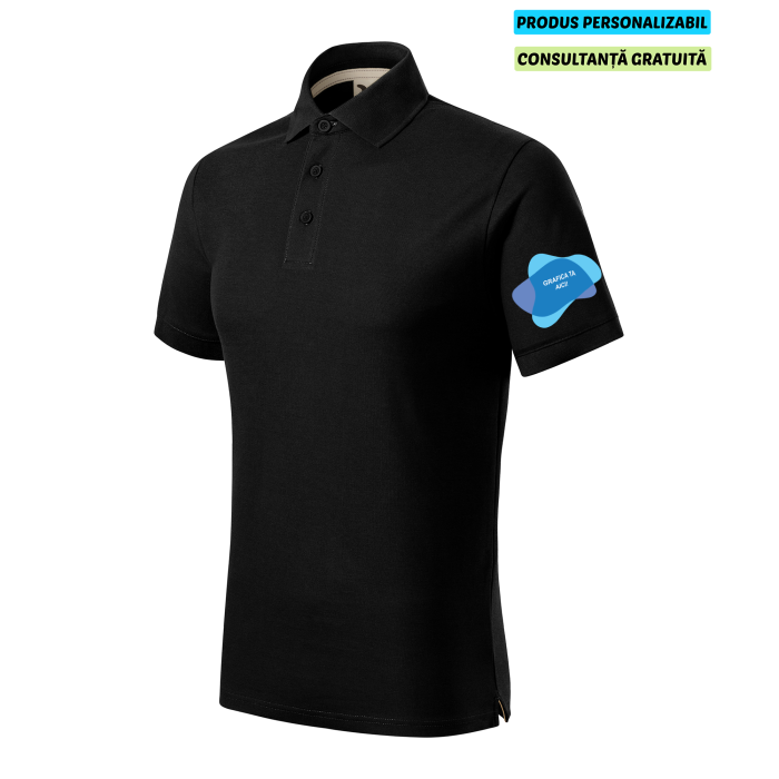 Malfini Tricou Polo Barbat Negru Prime Bumbac Organic Personalizat Malfini Tricou Polo Barbat Negru Prime Bumbac Organic Personalizat