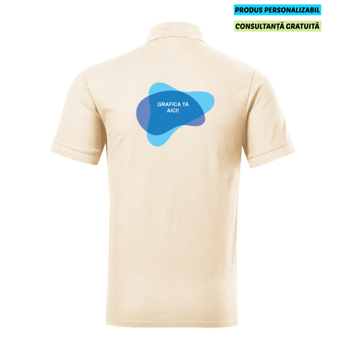 Malfini Tricou Polo Barbat Bej Prime Bumbac Organic Personalizat