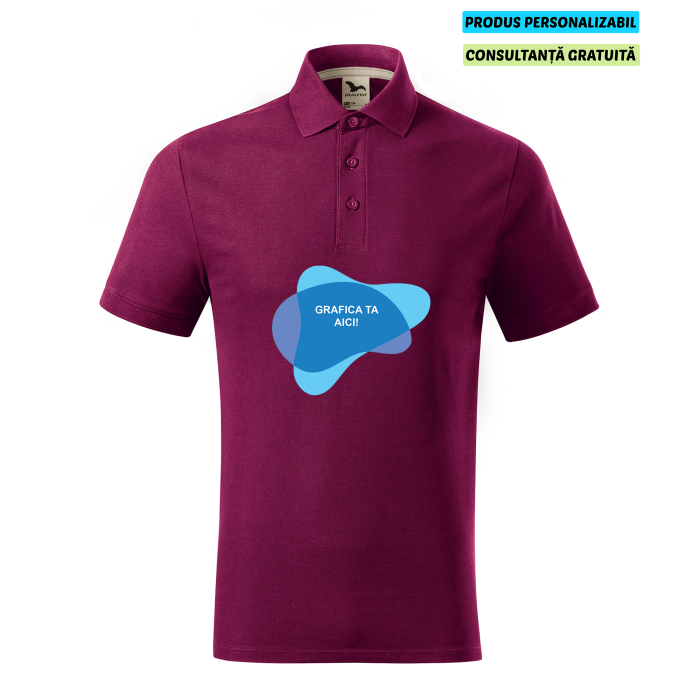 Malfini Tricou Polo Barbat Pruna Prime Bumbac Organic Personalizat