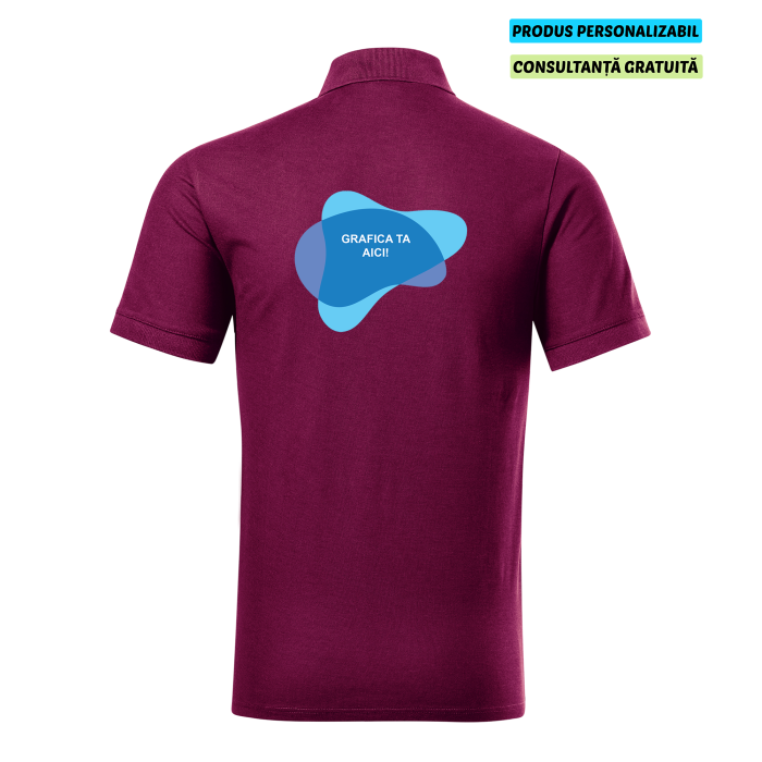 Malfini Tricou Polo Barbat Pruna Prime Bumbac Organic Personalizat