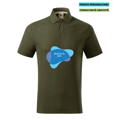 Malfini Tricou Polo Barbat Verde militar Prime Bumbac Organic Personalizat