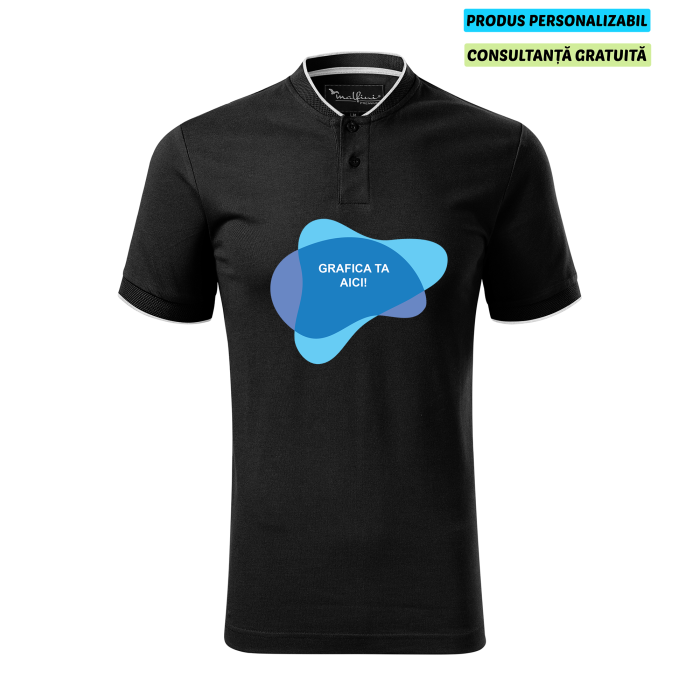 Malfini Tricou Polo Barbat Negru Diamond Personalizat
