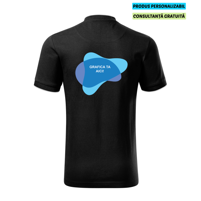 Malfini Tricou Polo Barbat Negru Diamond Personalizat