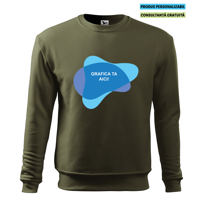 Malfini Bluza Barbat Verde militar Essential Personalizata