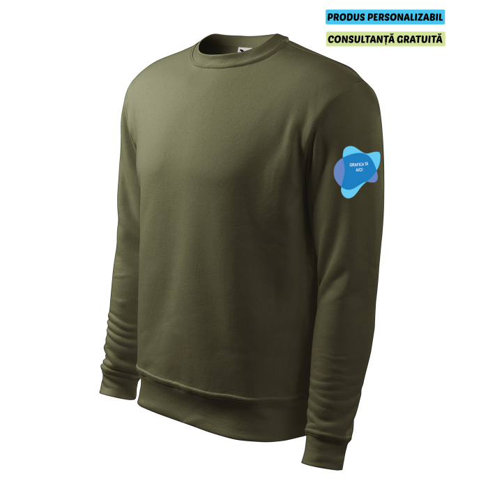 Malfini Bluza Barbat Verde militar Essential Personalizata