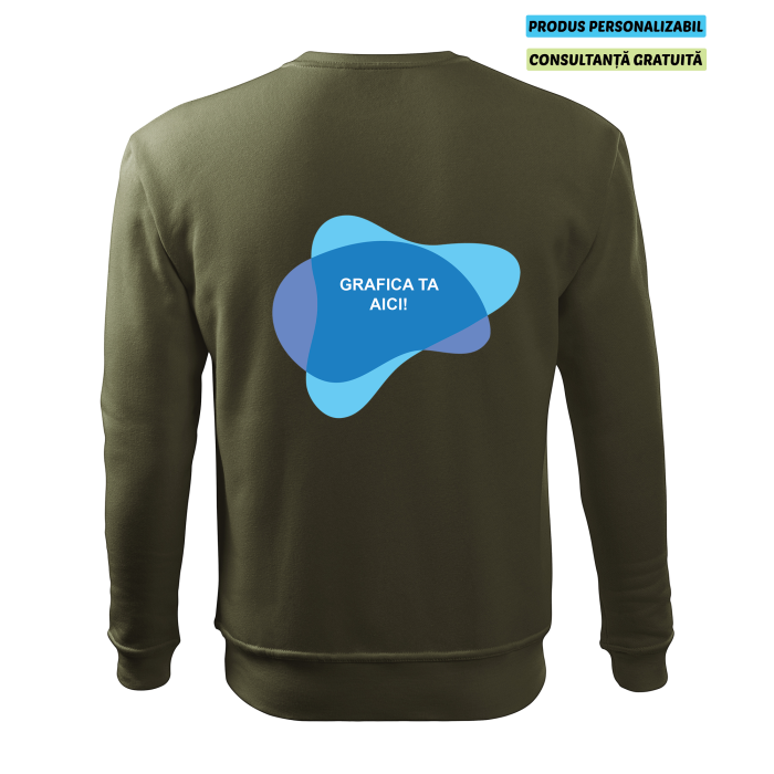 Malfini Bluza Barbat Verde militar Essential Personalizata