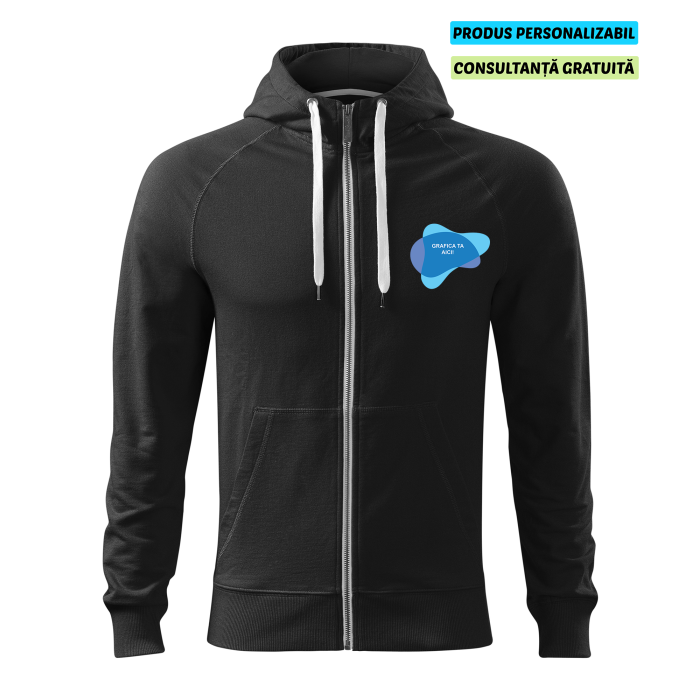 Malfini Hanorac cu fermoar Barbat Negru Voyage Personalizat