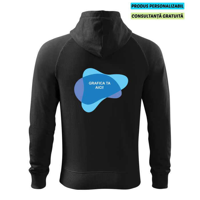 Malfini Hanorac cu fermoar Barbat Negru Voyage Personalizat