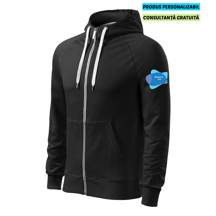 Malfini Hanorac cu fermoar Barbat Negru Voyage Personalizat