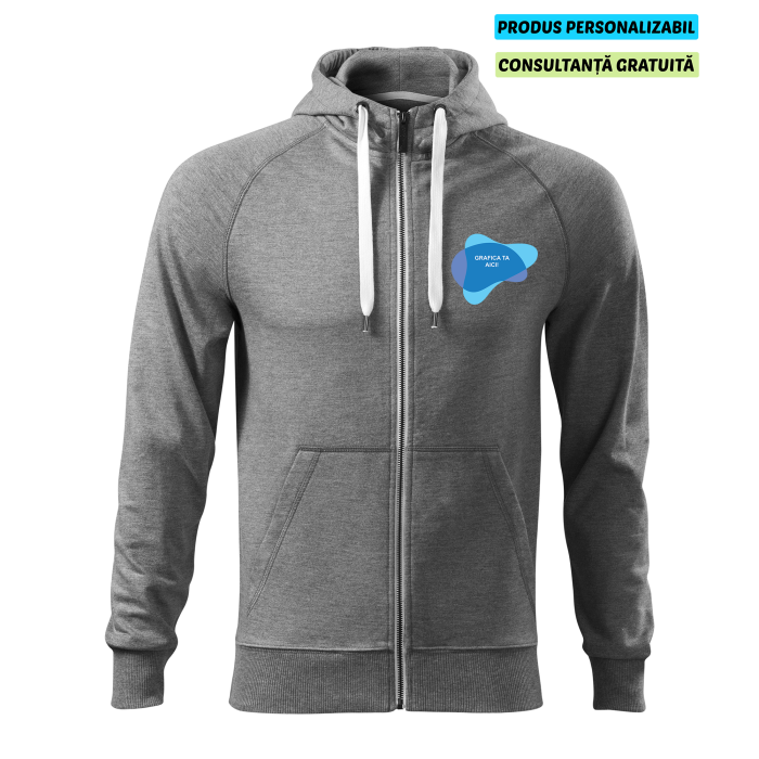 Malfini Hanorac cu fermoar Barbat Gri Voyage Personalizat