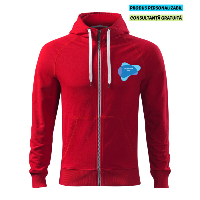 Malfini Hanorac cu fermoar Barbat Rosu Voyage Personalizat