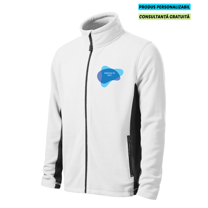 Malfini Jacheta Fleece Barbat Alb Frosty Personalizata