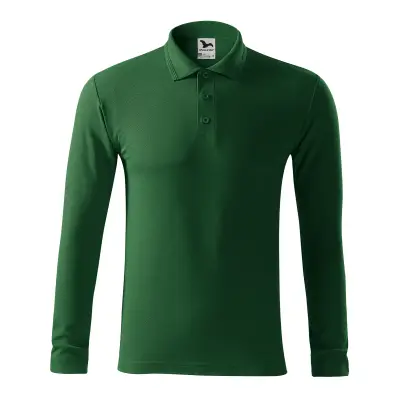 Malfini Tricou Polo Maneca lunga Barbat Verde inchis Regular