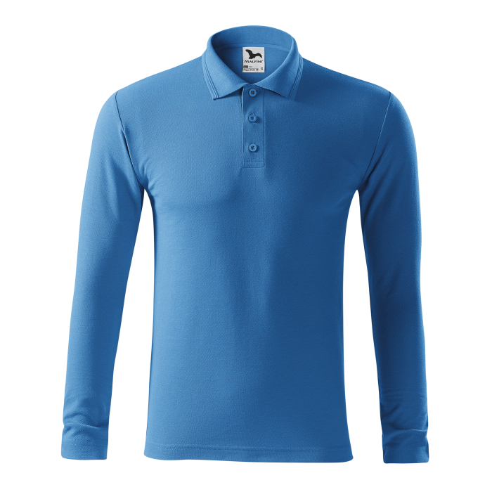 Malfini Tricou Polo Maneca lunga Barbat Albastru azuriu Regular