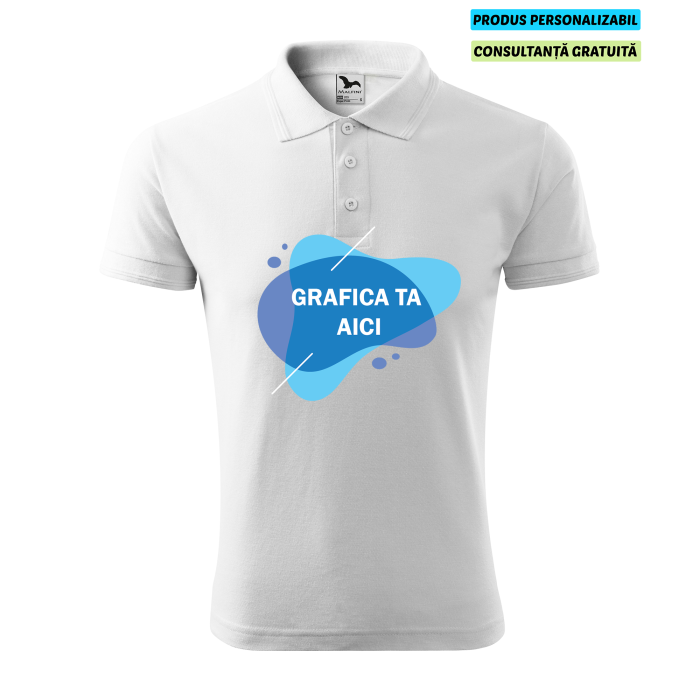 Malfini Tricou Polo Barbat Alb Personalizat