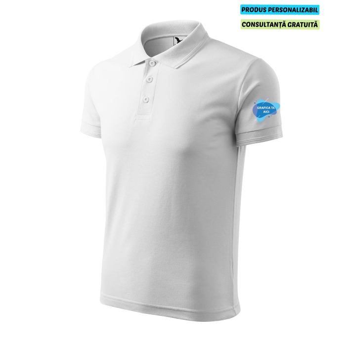 Malfini Tricou Polo Barbat Alb Personalizat