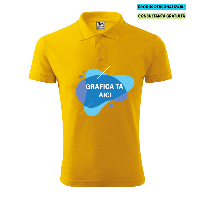 Malfini Tricou Polo Barbat Galben Personalizat
