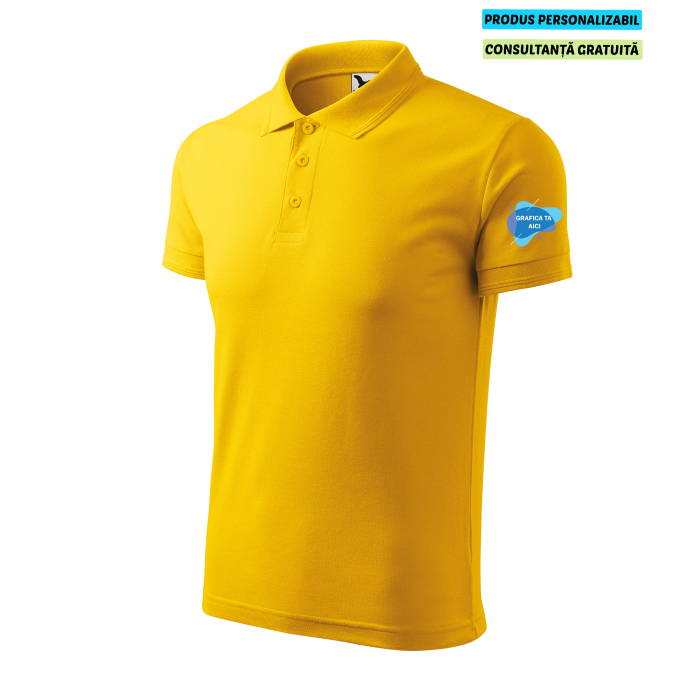 Malfini Tricou Polo Barbat Galben Personalizat
