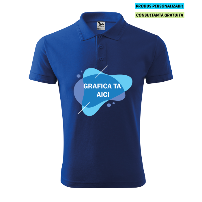 Malfini Tricou Polo Barbat Albastru regal Personalizat