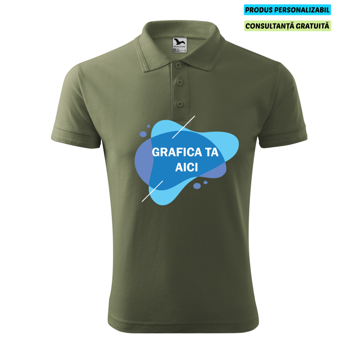 Malfini Tricou Polo Barbat Verde kaki Personalizat