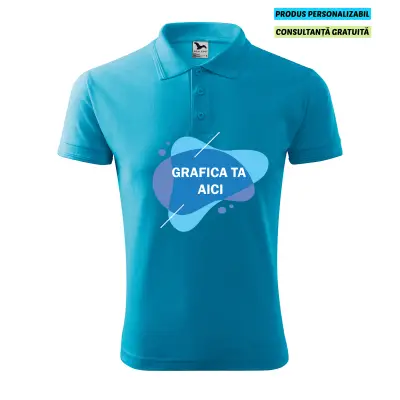 Malfini Tricou Polo Barbat Turcoaz Personalizat