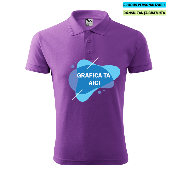 Malfini Tricou Polo Barbat Violet Personalizat