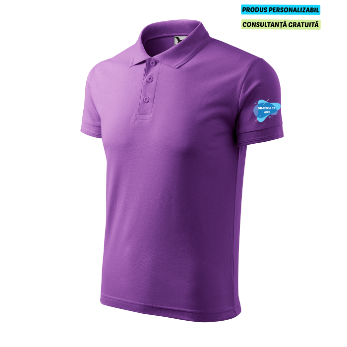 Malfini Tricou Polo Barbat Violet Personalizat