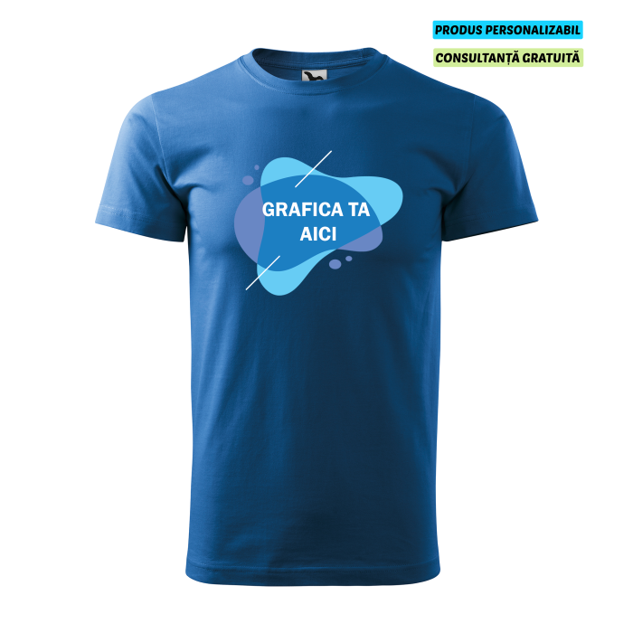 Malfini Tricou Barbat Albastru azuriu Personalizat