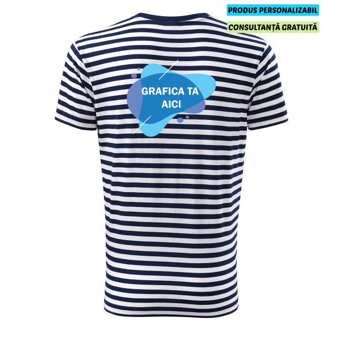 Malfini Tricou Barbat Alb albastru Sailor Personalizat