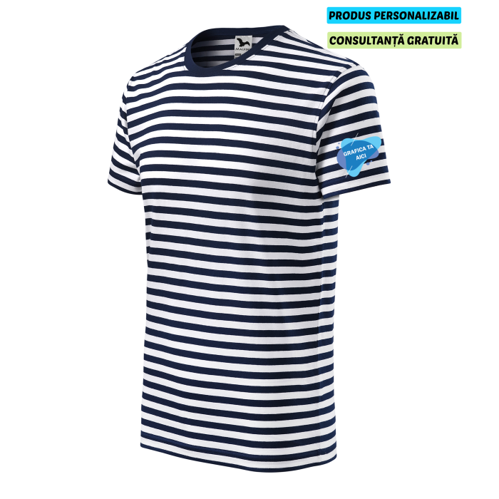 Malfini Tricou Barbat Alb albastru Sailor Personalizat