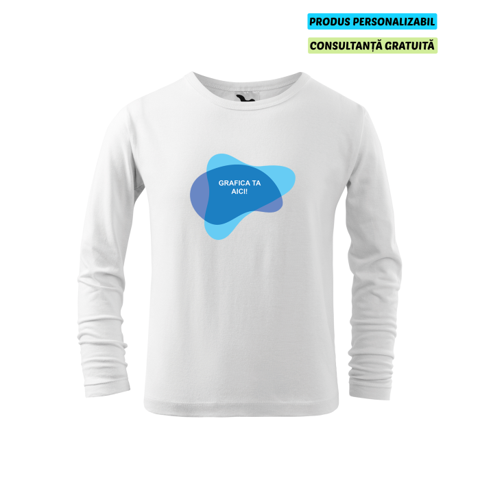 Malfini Tricou maneca lunga Copii Alb FIT-T LS Personalizat
