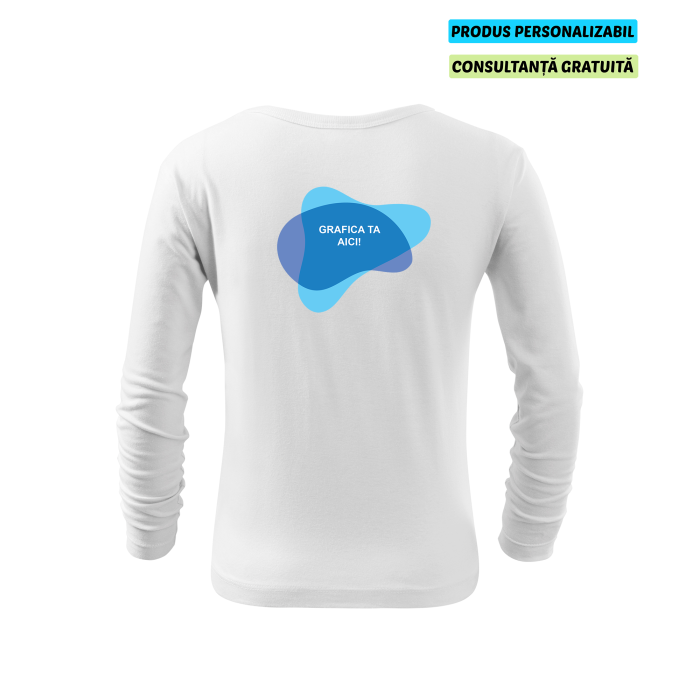 Malfini Tricou maneca lunga Copii Alb FIT-T LS Personalizat