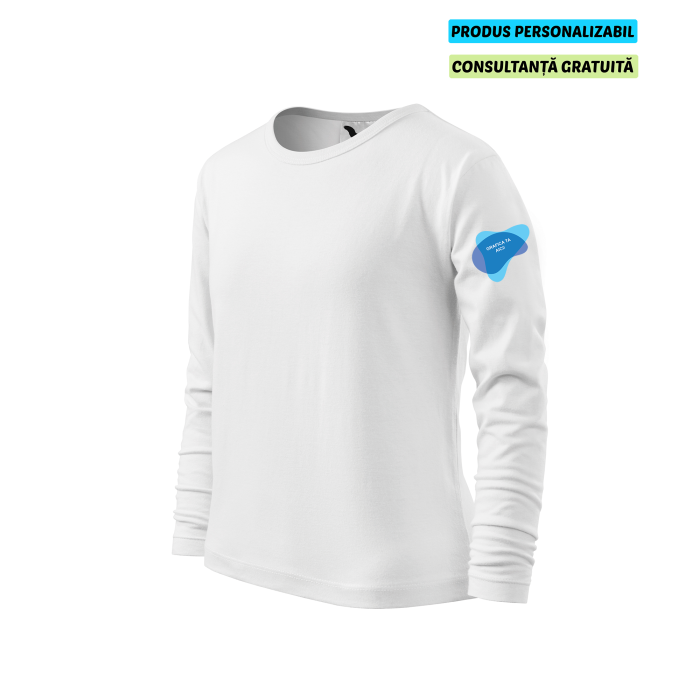 Malfini Tricou maneca lunga Copii Alb FIT-T LS Personalizat