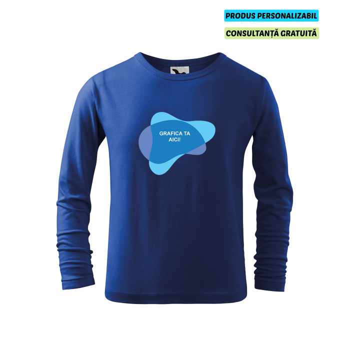 Malfini Tricou maneca lunga Copii Albastru regal FIT-T LS Personalizat