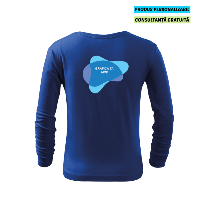 Malfini Tricou maneca lunga Copii Albastru regal FIT-T LS Personalizat