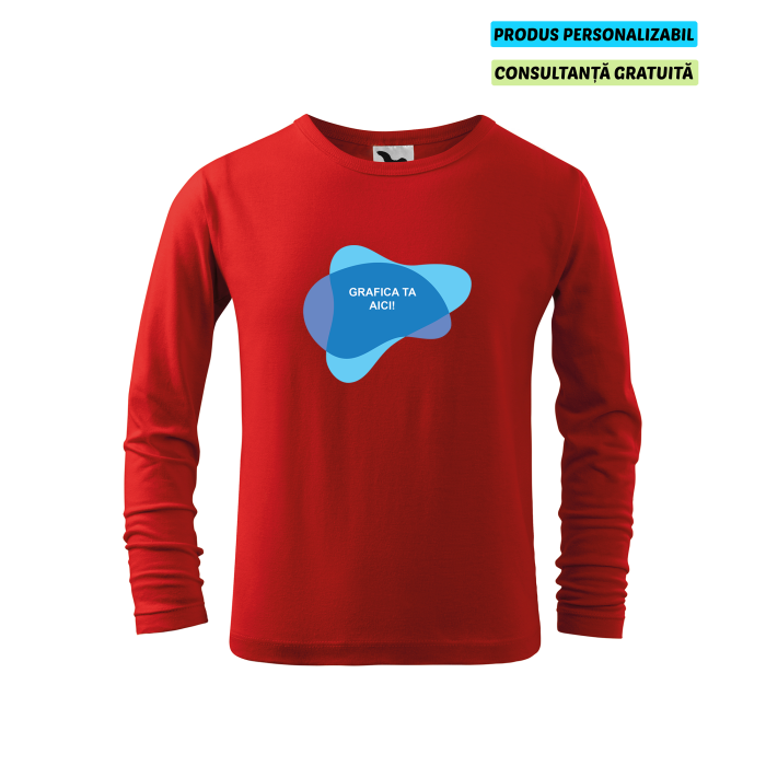 Malfini Tricou maneca lunga Copii Rosu FIT-T LS Personalizat