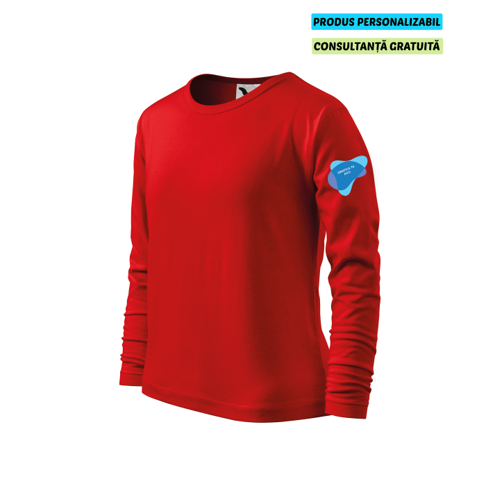 Malfini Tricou maneca lunga Copii Rosu FIT-T LS Personalizat