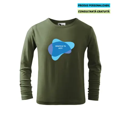 Malfini Tricou maneca lunga Copii Verde kaki FIT-T LS Personalizat